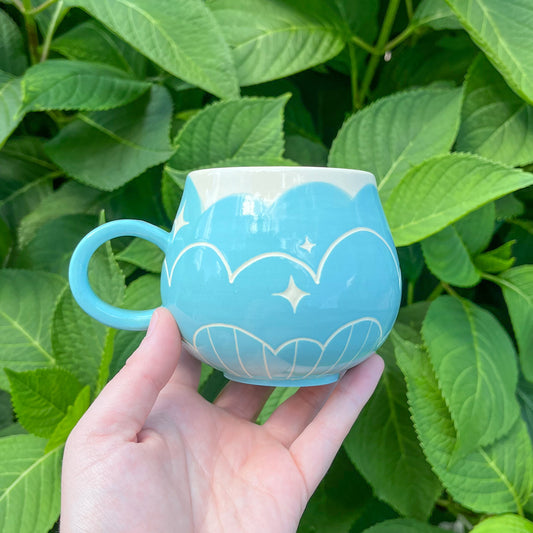 Blue Cloud Bottom Mug