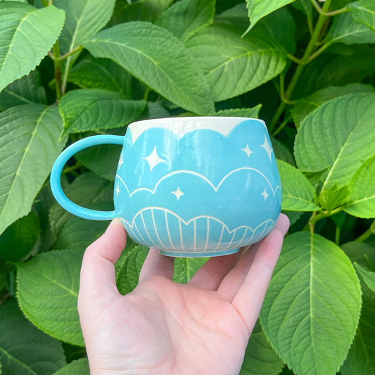 Blue Cloud Bottom Mug