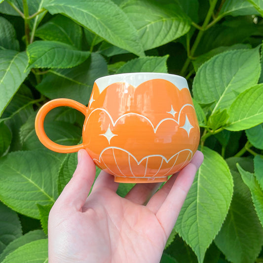 Orange Cloud Bottom Mug