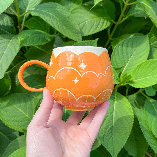 Orange Cloud Bottom Mug