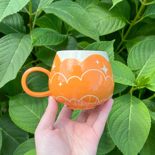 Orange Cloud Bottom Mug