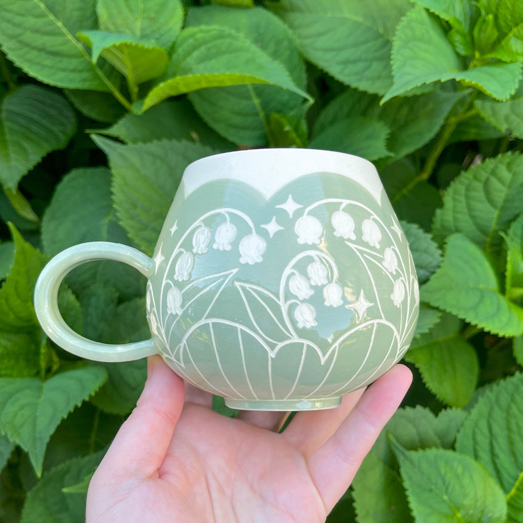 Green Lily of the Valley Mug
