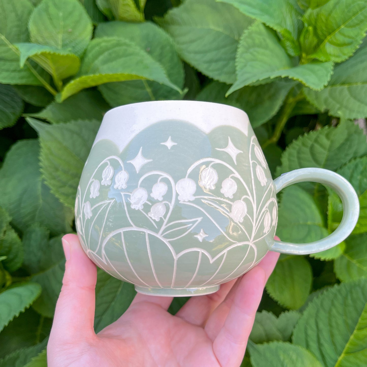 Green Lily of the Valley Mug