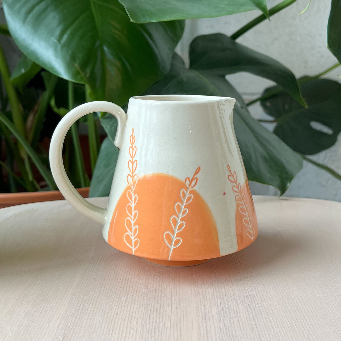 Orange Fern Pitcher