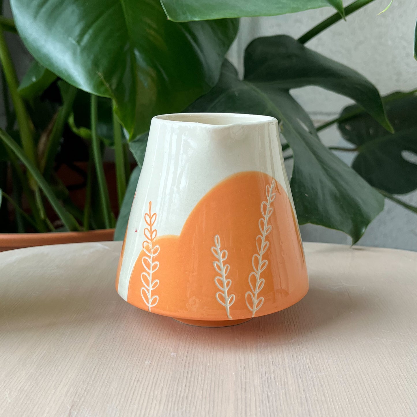 Orange Fern Pitcher