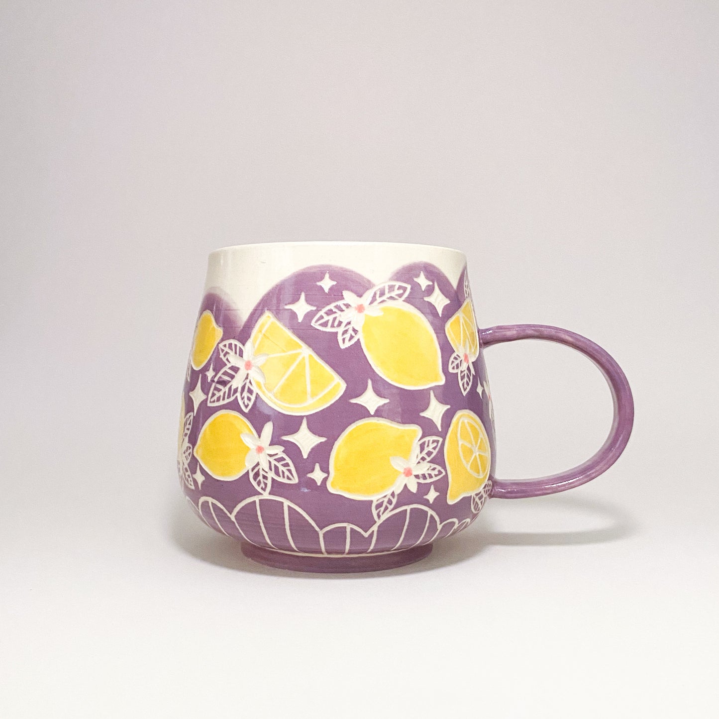 Purple Mug with Lemons