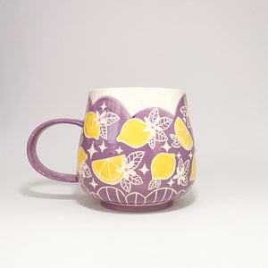 Purple Mug with Lemons
