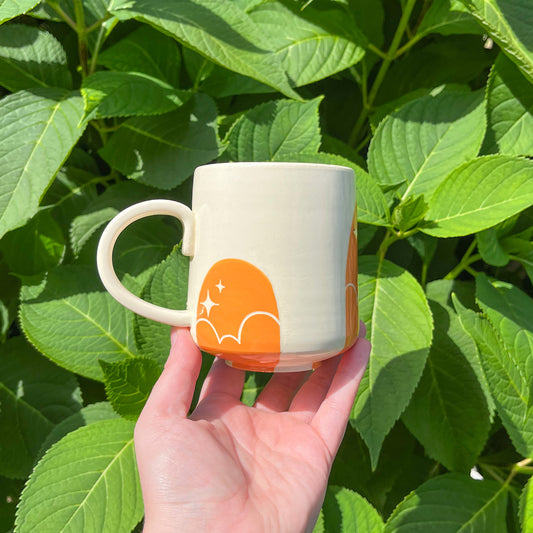 Orange Cloud Window Mug